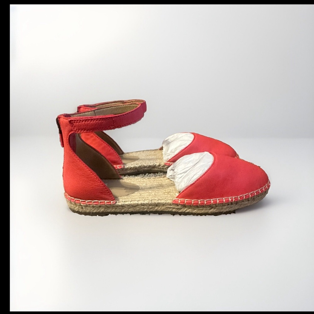 Eileen Fisher Red Espadrille Ankle-Strap Flats
